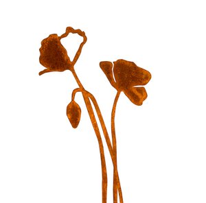 Poppy with flower bud | corten steel
