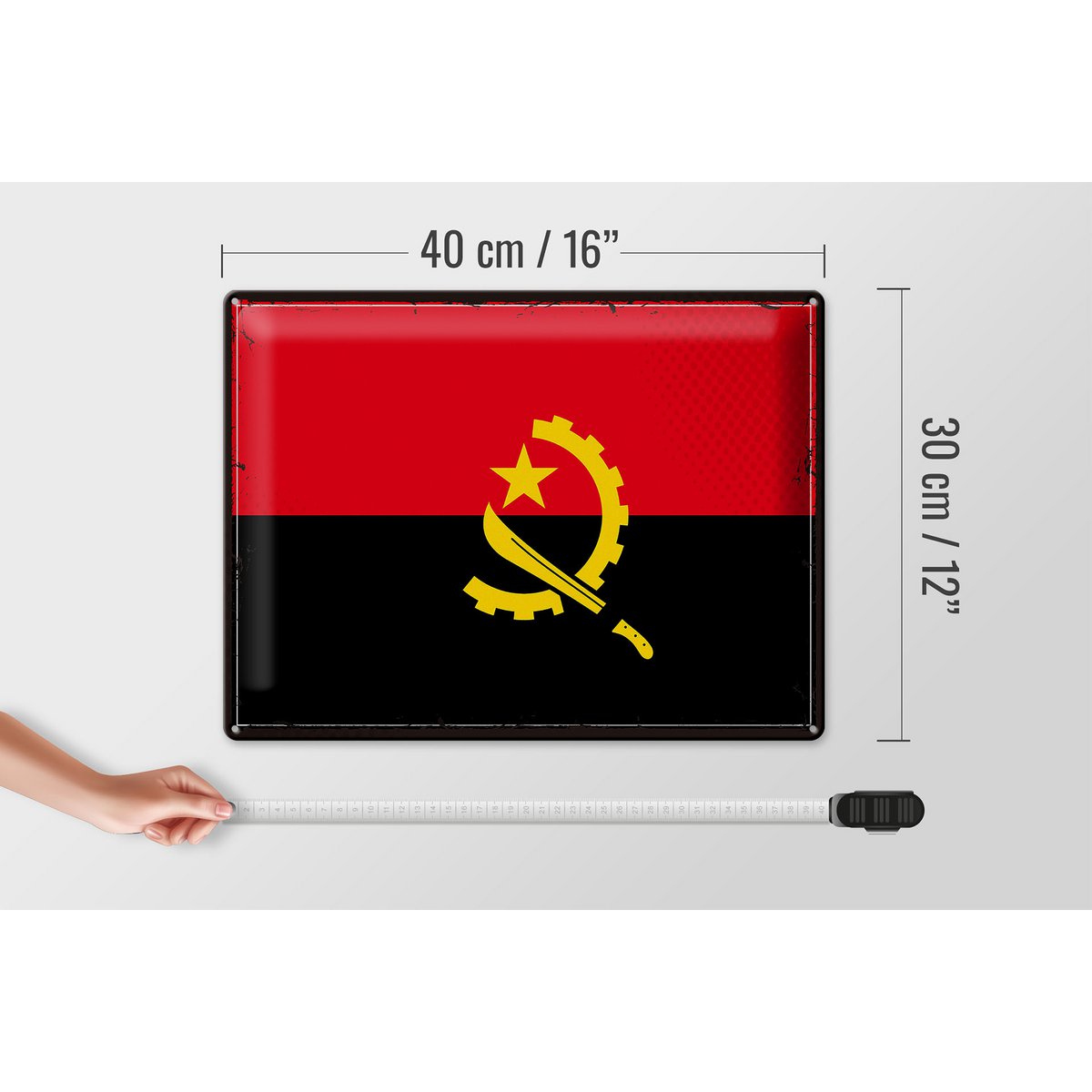 Signe en étain drapeau Angola 40x30cm, drapeau rétro de l'angola, signe de  décoration Vente en gros en ligne