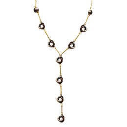 Y-Shaped Necklace with Enamel Knots