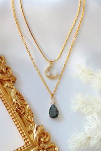 "Sweet Moon" | 18K Two Layers Necklace
