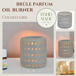 Parfumbrander - Coliseo grijs - origineel ontwerp en vorm - aromatherapie decoratief object - geurverspreiding kandelaar, geurende was