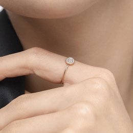 Ringpavé med diamanter, 18K gult guld