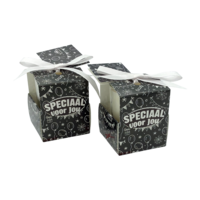 Wenskaarsje Met Bedeltje Black & White – ” Speciaal Voor Jou”