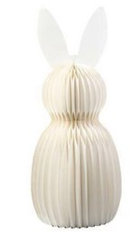  Decorative standing rabbit figure in a creamy white color, featuring a pleated design and rabbit ears.