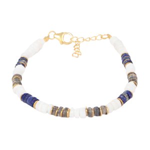 “ihuicatl” white opal, lapis and labradorite bracelet