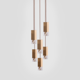 Lampe/én messing 6-lys lysekrone