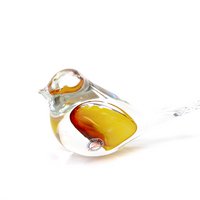 Yellow Crystal Bird - ø 15 cm - Handmade