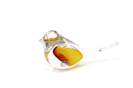 Decorative crystal bird statue in gold and brown colors, measuring 15 cm in height. Suitable for home decor or as a gift.