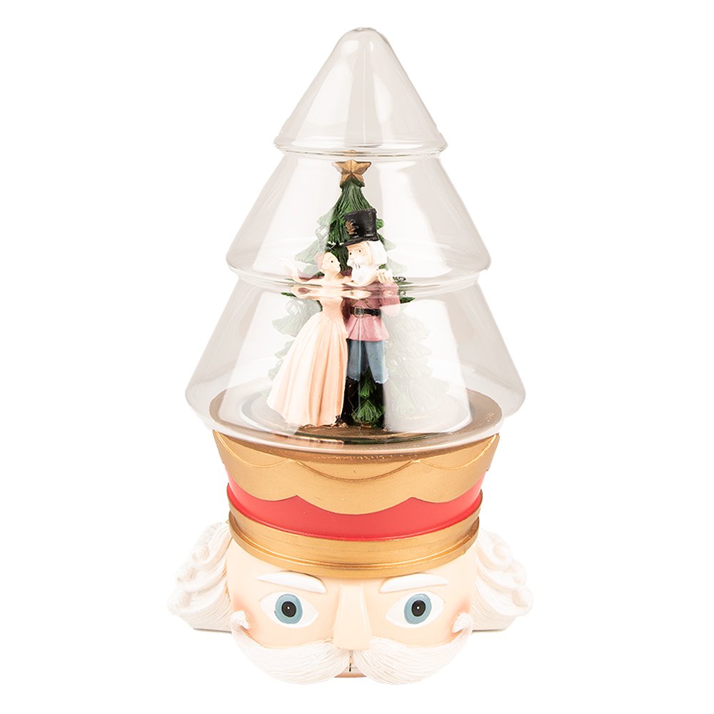 Stolp Notenkraker 15x13x24 cm Rood Groen Kunststof Glazen Stolp