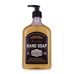  Whiskey-scented hand soap in a 460ml bottle with a pump dispenser.