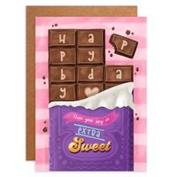 Card birthday congratulations chocolate bar candy sweet birthday