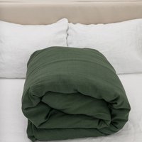 Forest Green Linen Duvet Cover