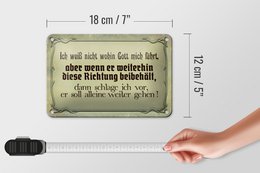 Tin sign saying 18x12cm I don't know where God is leading decoration