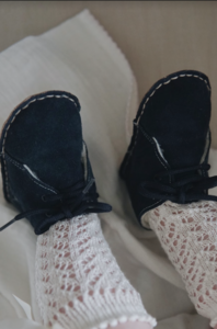 Baby-Wüstenstiefel mit Fell – Marineblau