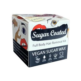 Sugar Coated Full Body Hair Removal Kit - Vegan sugar wax for full body, facial, leg, bikini, and underarm hair removal.