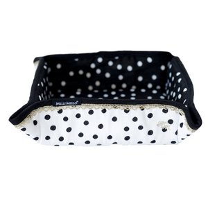Nora dots white and black Bread basket