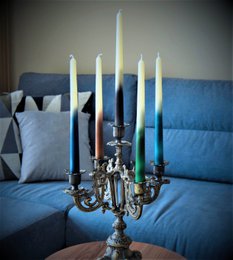10" Ombre Beeswax Taper Candle - Lav din farvemix kopi