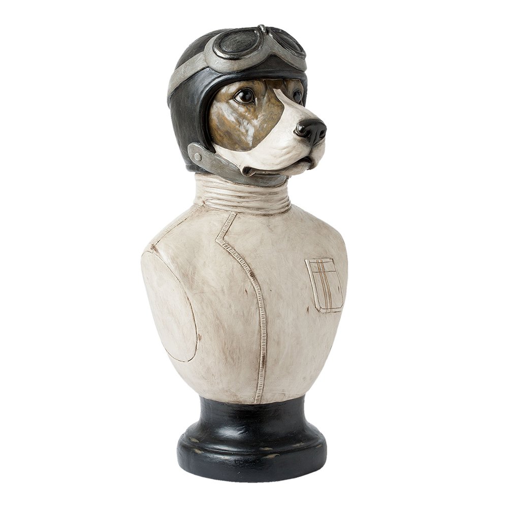 Beeld Hond 24x26x51 cm Wit Kunststof Woonaccessoires