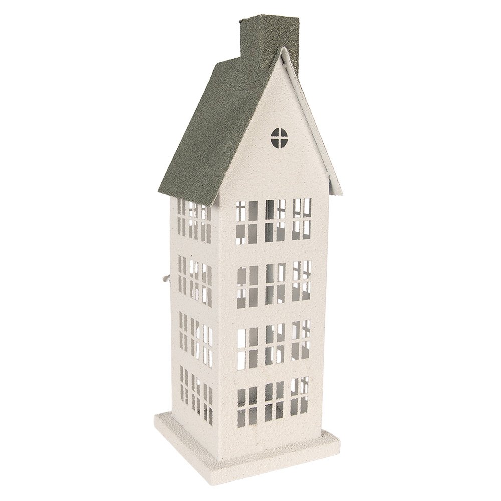 Decoratie Beeld Huis 21x14x58 cm Wit Metaal