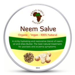 Organic, vegan, 100% natural neem salve. A richly hydrating and restorative blend of neem oil and shea butter. The salve contains antioxidants and anti-inflammatory properties to soothe skin irritations.