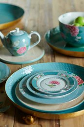 Tea Pot Large Blushing Birds Blue 1.6ltr