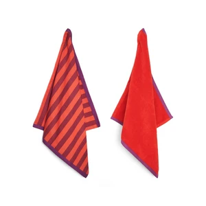 Geschirrtuch- und Handtuchset Vivid Red Orange