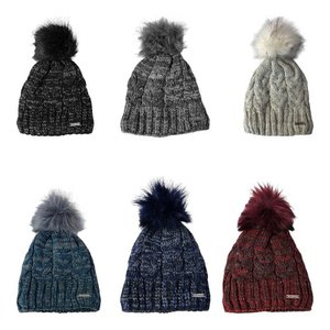 Cheap knitting cap with glitter »Warm winter hat with fleece inner lining» bobble cap with fine glitter threads