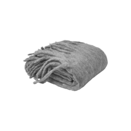  Plaid throw blanket made of grey melange acrylic material, measuring 130x170cm.