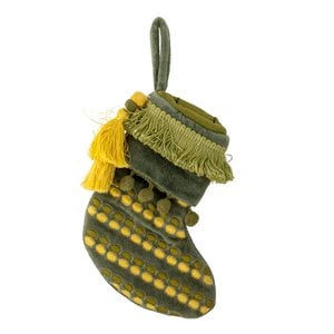 Jeanne kerstsok, groen, katoen