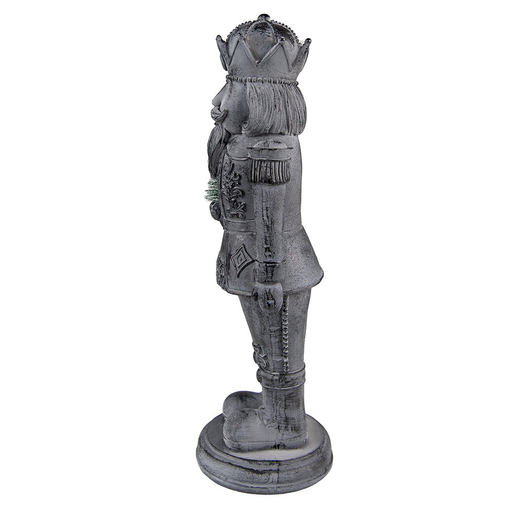 Beeld Notenkraker 32 cm Grijs Kunststof Kerstdecoratie