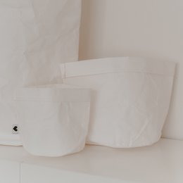 Paperbag sæt med 2 hvide (PU = 6 sæt)