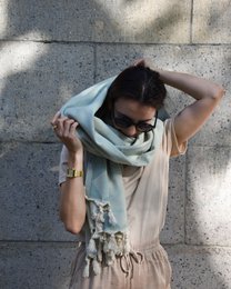 Hammam towel organic cotton Kestane jade