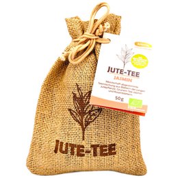Organic jute tea jasmine jute bag, natural tea leaves, eco-friendly packaging