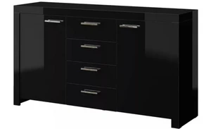 Neuliac Sideboard schwarzer Glanzschwarzschwarz Hochglanz