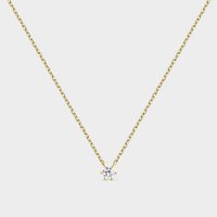 Yellow gold plated silver necklace with zirconia mounted on 6 claws