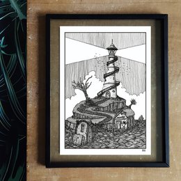 Shipwreck Island (doppelseitige Abbildung) | Kunstdruck | Illustration | Poster