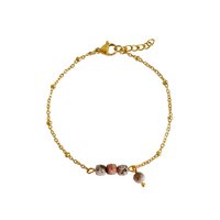 Rhodochrosite Bracelet - Gold