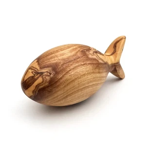 Handvliegvol in olijfhoutvissen vorm