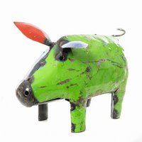 ZIMBA-ARTS METAL MEDIUM COLOURED PIG