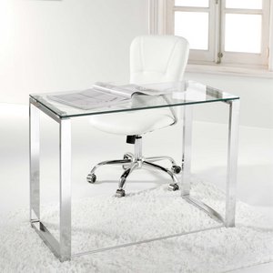 STUDIE- OF KANTOORTAFEL BENETTO MODEL 100 CHROME POTEN OK1286 (8444)