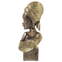 AFRICAN BUST FIGURE RESIN DORADO _18X9X42CM ST50350