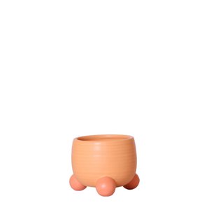 Kolibri-Startseite | Rollender Pfirsich-Blumentopf – Pfirsichfarbener dekorativer Keramiktopf – Ø6 cm