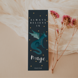 Bookmark dragon "always believe in magic" - book gift fantasy