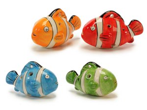 Kinderflöte Fisch aus Porzellan 8x4x6cm