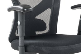 Black office chair with mesh headrests