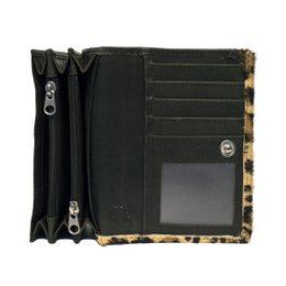 Ladies Wallet Black Leather RFID In 10 Prints