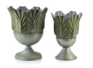 Marina set van 2 decoratieve kommen L: D: 26.5XH34 M: D: 22XH31cm