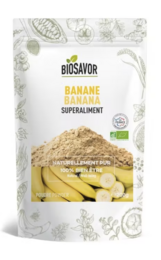 Banana powder supplement, 200g. Superfood containing natural banana nutrients. Suitable for vegetarians and vegans.