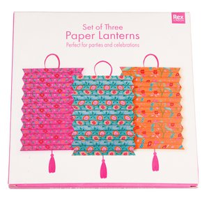 Set mit 3 dekorativen Papierlaternen