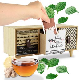 Moderne Teebeutel Aufbewahrung | aus Holz | im Boho Stil |